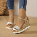 Naiste Suvised Kingad Kiilkontsaga Sandaalid Platvormkingad K&otilde;rged Kontsad Disainer Sandaalid Mugavad Pluss Suurus 35 kuld