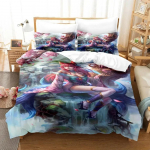 Spirit Blossom Ahri Voodipesu Komplekt, Tekikott Tekk Voodikomplekt Tekikate Padjap&uuml;&uuml;r, Kuninglik Queen Twin Suurus Poistele T&uuml;drukutele T&auml;iskasvanutele 135X200cm-2pcs