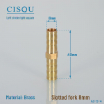 Messingist 4-punktiline gaasivooliku pistik sise- ja v&auml;liskeermega, rohelise peaga pagoodiadapter 8, 10, 12 mm torude jaoks Slotted fork 8mm