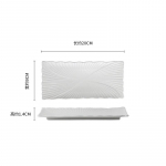 Lumivalge ebakorrap&auml;rane keraamiline pikk riba taldrik sushi, dim sum'i jaoks, molekulaark&ouml;&ouml;gi serveerimisn&otilde;u, restorani loominguline lauan&otilde;u