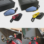 Universaalne CNC mootorratta tahavaatepeegel sinise klaasist helkuriga Black Silver (Blue Glass)