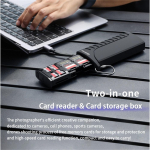Kiire SD-kaardi lugeja, USB 3.1 Type-C SD/TF/sim-kaardi kandekott, kasutatakse kaamerate, nutitelefonide, droonide jaoks DK-10 must