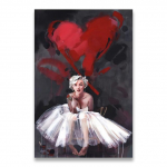 Tantsut&uuml;druku l&otilde;uendimaaling Kodu seinakaunistus HD-tr&uuml;kiga Elegantne tantsiv baleriin Modulaarsed pildid Balleti plakatid ja prindid ilma raamita 21*30cm