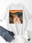 Funny Screaming Hamster Graafiline printimine Unisex Creative Top, vabaaja l&uuml;hikeste varrukatega T-s&auml;rk, Unisex v&auml;lisr&otilde;ivad suveks L