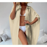 Suvine Vaba Kampsun P&auml;ikesekaitse Sarong Naine Bikiinide Pealekate Ujumisriided &Uuml;hev&auml;rvilised Ranna-pealsed Ujumisriided Naiste Kimono kleit One Size beež