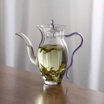 240ml Filtreeritav Kuumuskindel Paksendatud Klaasist Teekann K&otilde;rge Borosilikaatklaasist Lille Tee Kann Hiina Retro Klaasist Tee Komplekt lilla