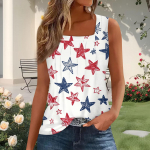 Naiste mood plisseeritud tr&uuml;kiga ruudukaelusega vesttopp L sinine