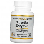 Laia toimespektriga seedetrakti ens&uuml;&uuml;mid, Digestive Enzymes Broad Spectrum, California Gold Nutrition 90kaps (69427004) 90vcaps
