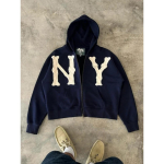 RogueWave Y2k Harajuku Retro Trendikas Br&auml;ndi T&auml;htede Tikandiga &Uuml;le suuruse dressipluus Naistele High Street Mood L&otilde;tv T&otilde;mblukuga Huppar XS gray