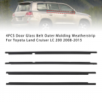 4 TK Ukseklaasi Tihend V&auml;limine Liist Tihendusriba Toyota Land Cruiser LC 200 2008-2015 jaoks