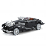 1/32 M&otilde;&otilde;tkavas BENZ 500K Sulamist Auto Mudel, Klassikaline Auto M&auml;nguasi Heliga ja Valgustusega, Metallist Valatud VINTAGE AUTO Poistele Alates 3 Aastast Kingitus must