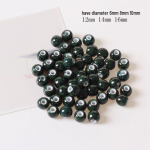 Antiikstiilis rohelised t&auml;pilised keraamilised helmed isetegemise ehete jaoks 12mm green speckled, 10 pieces