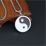 Titaanterasest Ehted, Tai Chi Bagua Meeste Kaelakee, Retro Klassikaline Etniline Stiil Ripats 50CM(Necklace Size) h&otilde;be