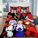 3D Prinditud Anime E-evangelion V-eva A-genesis Tekikott Padjap&uuml;&uuml;r Voodipesukomplekt T&auml;iskasvanud Poiss T&uuml;druk Magamistoa Kaunistus Lapsed &Uuml;hekohaline EU Single 90x200cm