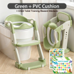 3-in-1 Reguleeritav Kaasaskantav Laste Pottitreeningu WC-iste Kokkupandav Astmelaud Pottitreeningu Preemia Kleebistega roheline
