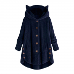 Naiste talvejope, kahepoolne fliisist pl&uuml;&uuml;sist vabaaja avara kapuutsiga n&ouml;&ouml;biga kampsun jakk XXXL