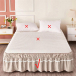 Paks Voodiseelik libisemiskindel pitsiga printsessidisainiga elastne voodir&uuml;&uuml;siseelik kodukaunistuseks stiilne voodikate &uuml;hes t&uuml;kis elegantsetes v&auml;rvides 100 x 200cm+30cm beež