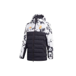 Adidas Juventus Jalgpall Spordiv&auml;rviline Kapuutsiga Puhverjakk Talvine Meeste &Uuml;ler&otilde;ivad Must Valge FR4213 S