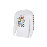Nike Sportswear Graafiline Vabaaja &Uuml;mmarguse Kaelusega Pikkade Varrukatega T-s&auml;rk Meeste Topid Valge CV5043-100 XL