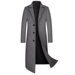 S&uuml;gis ja Talv Uus Meeste K&auml;sit&ouml;&ouml; Kahepoolne Villane Mantel Korea Versioon Kitsas L&otilde;ige Pikk P&otilde;lvepikkune Villane Mantel Trenchcoat 190 hall v&auml;rv