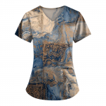 Suures suuruses tr&uuml;kitud Scrub T&ouml;&ouml;vormi topid V-kaelusega naiste l&uuml;hikeste varrukatega l&otilde;busad T-s&auml;rgid Taskutega t&ouml;&ouml;riiete s&auml;rk XL