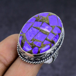 Copper Charoite gemstone 925 Sterling Silver Jewelry Ring Size 9