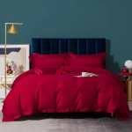 1000TC Egiptuse puuvillast luksuslik hotellistiilis &uuml;hev&auml;rviline voodipesukomplekt Pehme siidine tekikottikomplekt Voodilina/pinguldatud voodilina Padjap&uuml;&uuml;rid Queen 200X230cm 4pcs punane