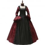 Cosplay kleit keskaegne laia varrukaga viktoriaanlik peokleit formaalne kleit renessanss gooti lilleline kleit XXXL punane