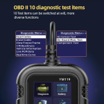 OBD II skanner, auto mootori veakoodilugeja, aku tester, CAN diagnostika skannimisriist 12V bensiinis&otilde;idukitele, must must