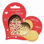 D&eacute;coupoir biscuits coeur en relief hall