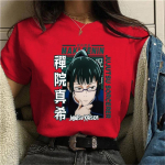 Anime T-s&auml;rk Zenin Maki graafiliselt tr&uuml;kitud &uuml;mara kaelusega l&uuml;hikeste varrukatega naiste mood vabaaja lahtine T-s&auml;rk topid 4XL