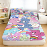 &Uuml;hisbr&auml;ndiga koomiksianime Care Bears L&otilde;&otilde;tsaga lina Voodipesukomplekt Voodikate Tr&uuml;kitud Sobib lastele ja t&auml;iskasvanutele 2/3 tk 106x190x25cm