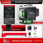 K&otilde;rge t&auml;psusega 16-joonega roheline lasernivelliir automaatse projektsiooniga seintele ja p&otilde;randale