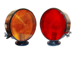Traktori tagatulede komplekt | Punane ja oranž 12V ohutulede lamp | Parkimis- ja suunatulede tuled | Sobib John Deere & Massey Fergusonile | Komplektis 2 tk merevaigukollane/punane