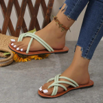 2024 Suvi Uued Naiste Sandaalid Boho Stiilis Ranna &Uuml;mar Nina Varvaste Vahega Pl&auml;tud Vabaaja Puhkus Avatud Varvastega Madala Tallaga Zapatos De Mujer 43
