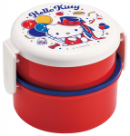 Uisutaja Bento &Uuml;mmargune Riisipalli Karbi 500 ml Mikrolaineahjus valmistatav Sanrio Hello Alati Sinu k&otilde;rval Karbi, Antibakteriaalne, Kahetasandiline, Kahvel, Mahutavus, Jaapan,