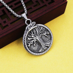 Kaelakee P&otilde;hjamaade m&uuml;toloogia Viiking Elupuu Kaitsja Meeste Ripats 50CM(Necklace Size)