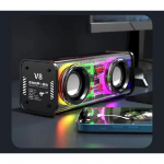 V8 l&auml;bipaistvad meha-k&otilde;larid Bluetooth 5.0 juhtmevabad topeltbassikoonusega subwoofer muusika TWS RGB-valgustusega minipeok&otilde;lar must