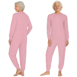 Lihtne v&auml;&auml;rikas riietus eakatele ja erivajadustega inimestele M-3XL: T&auml;ieliku seljatrahvi kombinesoon, triikimiskindel pikkade varrukatega jumpsuit, unisex 3XL pink
