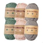 6 Pack T Shirt Yarn for Crafting Bag Making Material in Three Colors Knitting Projects Style C beige