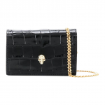 Alexander McQueen Kettklapiga &Uuml;hev&auml;rviline Krokodillimustriga Nahast &Otilde;la-Crossbody Kott Naiste kotid Must 632032-1JM0G-1000 Basic Set (Bag+Dust Bag)