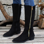 Knight Boots Lady Uued s&uuml;gis/talvised Tursked Martensi Suures suuruses Leopard Print Side T&otilde;mblukuga saapad Lady 43 must