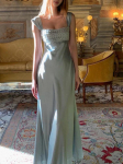 Little Egret Siena Strapless Satin Gown with Heavy Beading Large