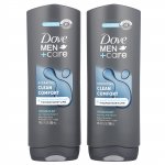 Dove, Men+Care, Clean Comfort, keha- ja n&auml;opesuvahend, 2 pakki, 18 fl untsi (532 ml) iga