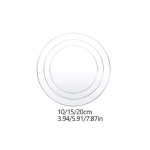 4/6/8/10 tolline &uuml;mmargune koogiplaat 3 tk / komplekt akr&uuml;&uuml;list koogiketas koogi trimmimise ringi jaoks, l&auml;bipaistev Perspex kattekiht akr&uuml;&uuml;lplaat