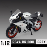 1/12 Aprilia RSV4 Sulamist Mootorratta Mudel M&auml;nguasi Valatud Amortidega Mudel Mootorratta Kollektsioon Poiste M&auml;nguasjad Kingitused Kaunistus hall