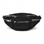 Alexander Wang kahekordse lukuga satiinist ristkeha v&ouml;&ouml;kotid Pol&uuml;ester Mini Unisex Paaristiil Must Basic Package (Box + Dust Bag) must