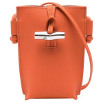 Longchamp Le Roseau Monokroomne &Otilde;mbluse Detail Nahast &Otilde;la-Crossbody Telefonikott Naiste kotid Oranž 34180HPN017 Basic Set (Bag+Dust Bag)