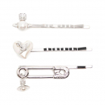 Vivienne Westwood Tilde Bobby Kolmeosaline Komplekt Messingist P&auml;rliga Juuksenlad Naiste Juuste Aksessuaarid H&otilde;be 6703000A02P103IMAW23P103 Basic Packaging-Box Not Included,F,Silver