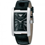 Emporio Armani Ajalooline Kollektsioon Must Nahk/Must Naiste Kvartsikell AR0143 must